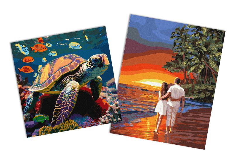 Sets of paintings - "Romance on the coast " & "Underwater inhabitants"