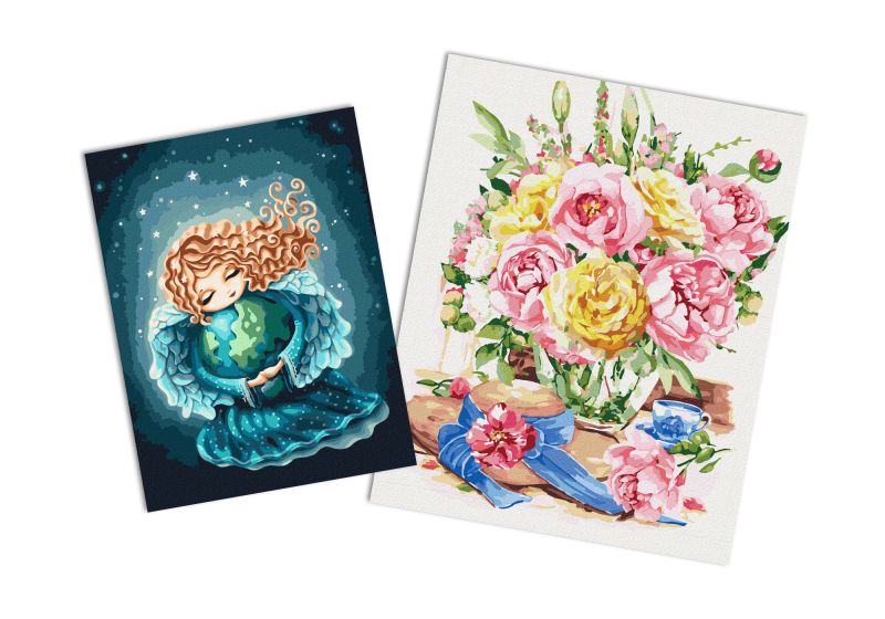 Sets of paintings - "Freshness of peonies " & "Angel Earth"
