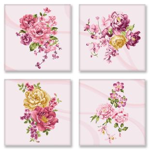 Set for painting on the numbers polyptych - Flower tenderness