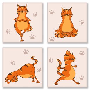 Набор для росписи по номерам "полиптих" - Yoga-cat