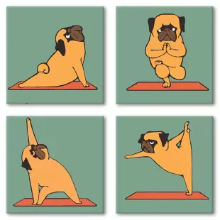 Набор для росписи по номерам "полиптих" - Yoga-dog