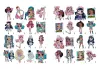 Coloring book with stickers - Skate Dance Tweens