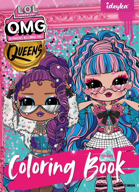 Книжка-розмальовка зі стікерами - L.O.L O.M.G. Queens