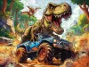 Puzzles Tyrannosaurus on a Jeep, 100 pieces ©art_selena_ua