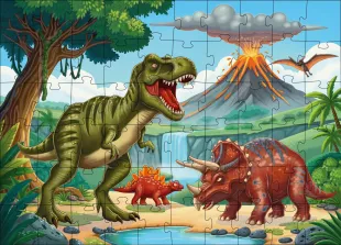 Puzzles Fierce Dinosaurs, 60 pieces ©art_selena_ua